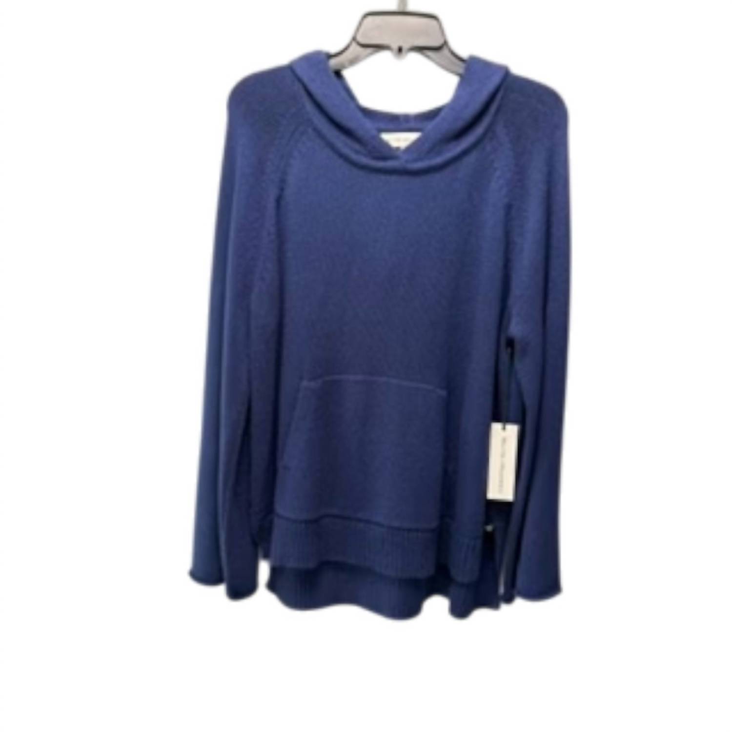 New White + Warren Women's Raglan Pocket Hoodie In Navy